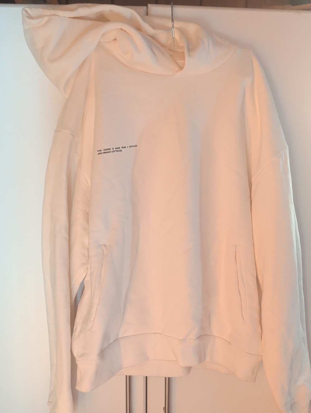 Pangaia Cream Hoodie with Minimal Chest Print